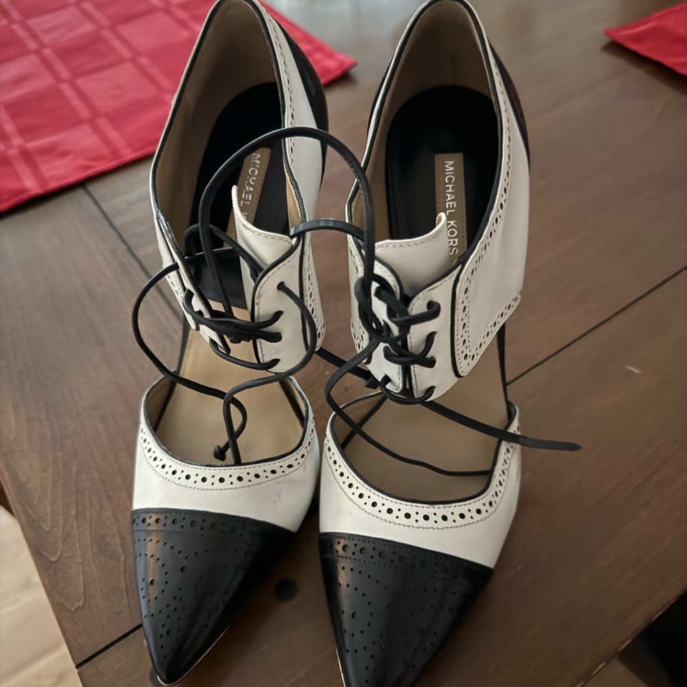 Michael Kors Black and White Heels - Picture 3 of 4